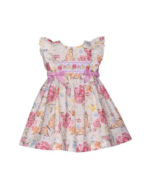 Iris & Ivy Butterfly Floral Smocked Ruffle Dress Bloomers Set