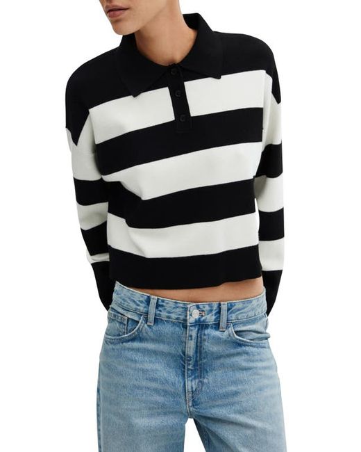 Mango Stripe Polo Sweater