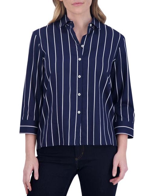 Foxcroft Kelly Stripe Button-Up Shirt
