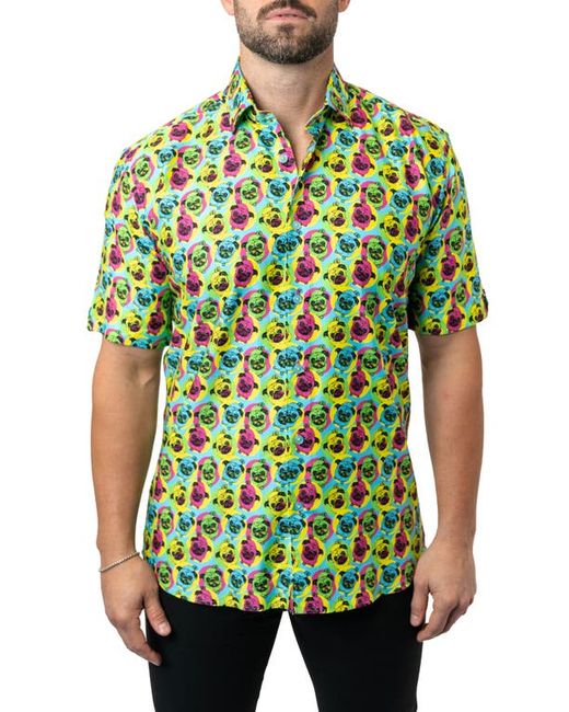 Maceoo Galileo Bubbledog 15 Multi Contemporary Fit Short Sleeve Button-Up Shirt