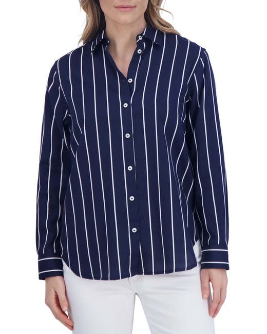 Foxcroft Stripe Tunic Button-Up Shirt