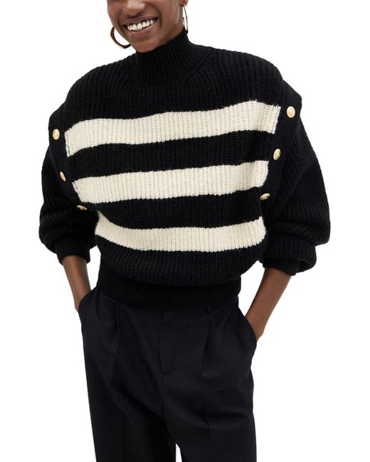 Mango Button Stripe Sweater