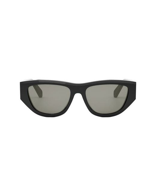 Celine Monochroms 55mm Cat Eye Sunglasses Shiny Smoke