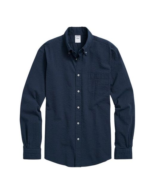 Brooks Brothers Solid Stretch Seersucker Button-Down Shirt