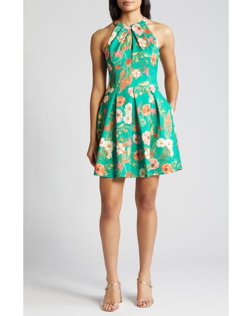 Vince Camuto Floral Print Pleated Sleeveless Dress