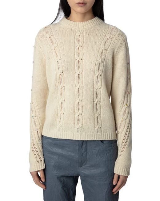 Zadig & Voltaire Morley Cable Stitch Merino Wool Sweater