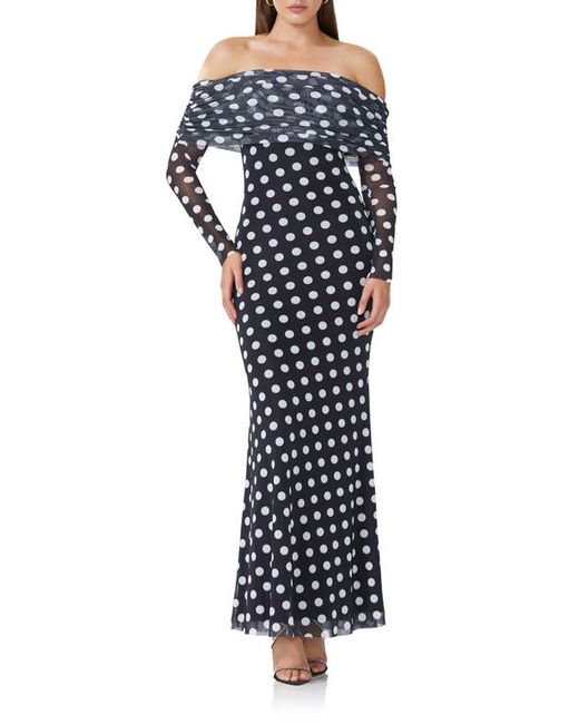 Afrm Thelma Off the Shoulder Long Sleeve Maxi Dress