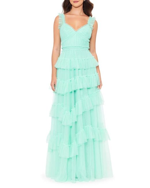 Betsy & Adam Tiered Ruffle Tulle Gown