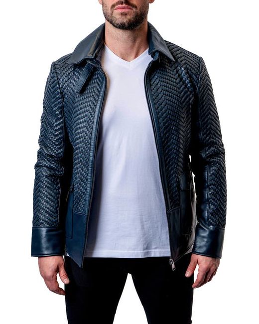 Maceoo Tresser Woven Leather Jacket