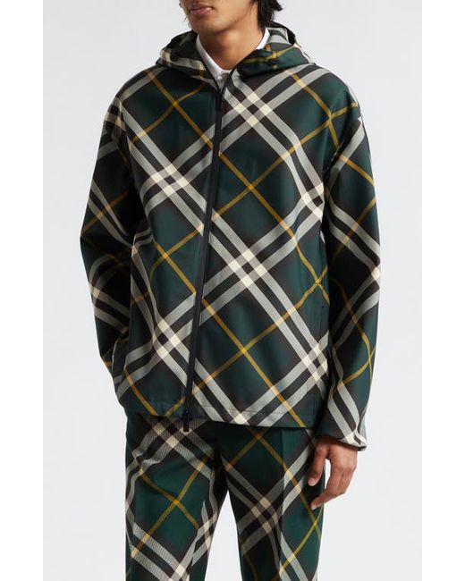 Burberry Relaxed Fit Check Hooded EKD Patch Jacket