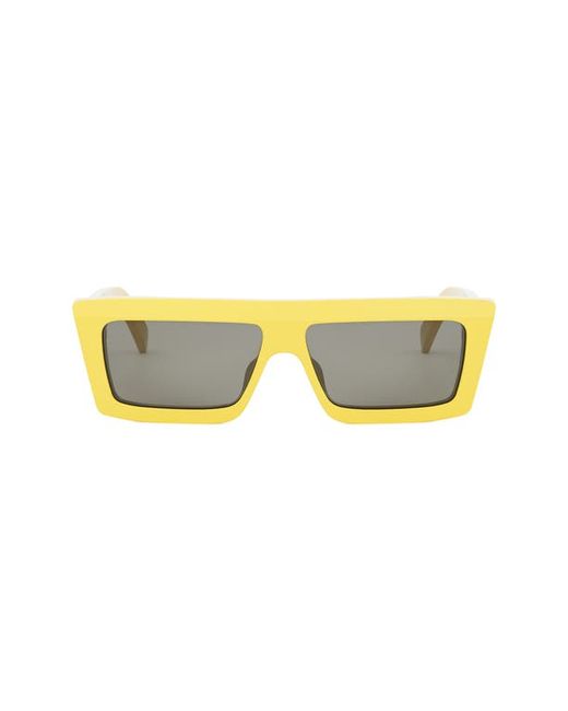 Celine Monochroms 57mm Rectangular Sunglasses Shiny Smoke