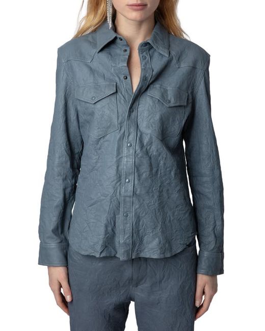 Zadig & Voltaire Thelma Cuir Froisse Leather Shirt