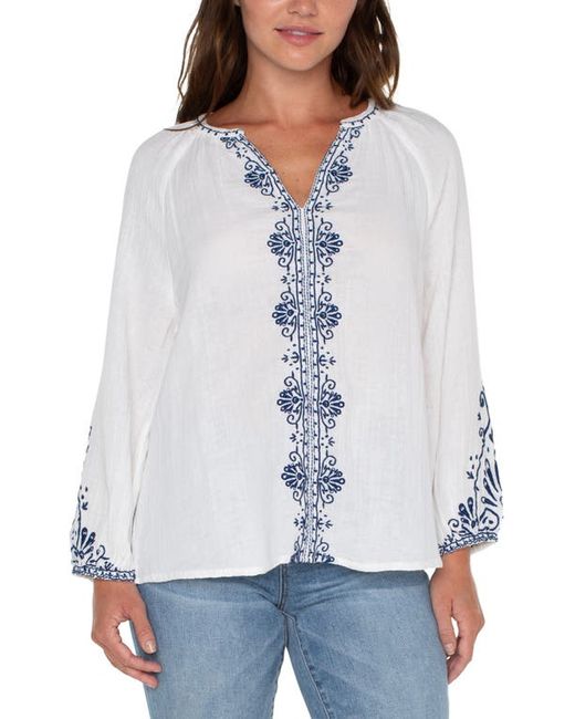 Liverpool Los Angeles Embroidered Double Gauze Top