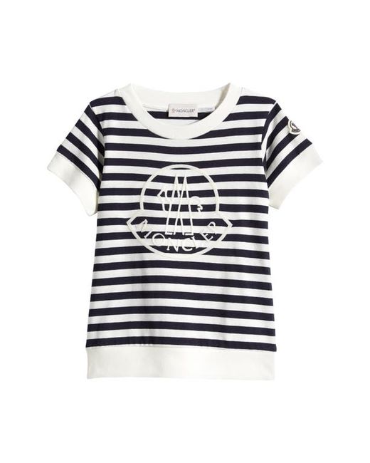 Moncler Embroidered Logo Stripe Cotton T-Shirt
