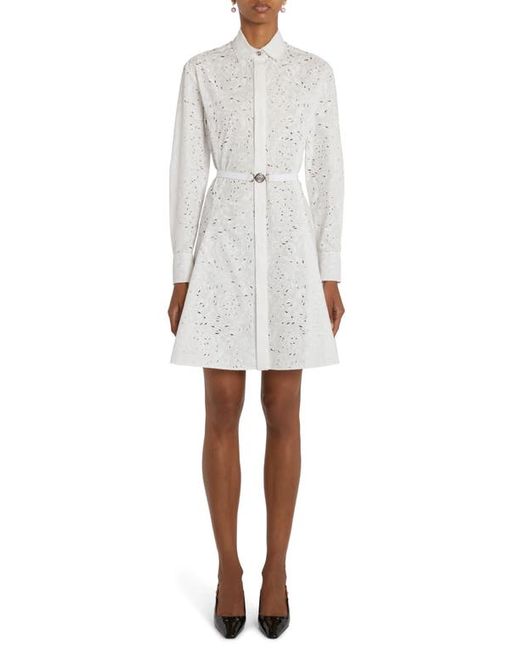 Versace Barocco Embroidered Long Sleeve Belted Shirtdress