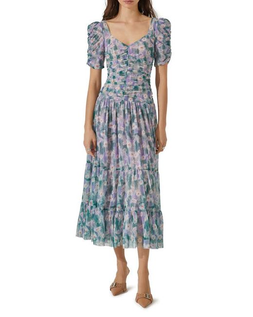 ASTR the Label Floral Print Ruched Maxi Dress