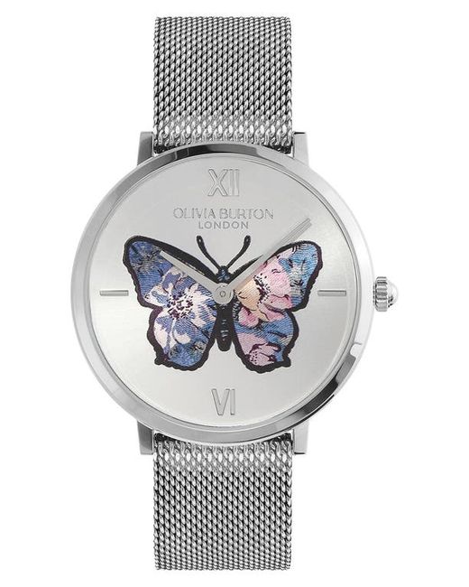 Olivia Burton Signature Butterfly Leather Strap Watch 28mm