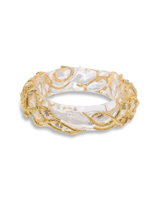 Alexis Bittar Liquid Vine Lucite Hinge Bracelet Gold/Clear