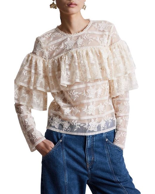 Other Stories Ruffle Lace Top