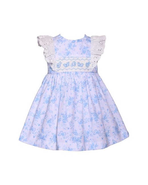 Iris & Ivy Butterfly Floral Smocked Ruffle Toile Dress Bloomers Set