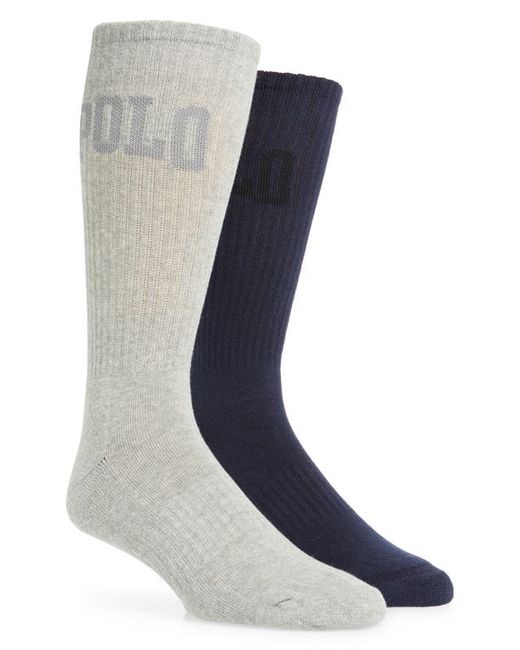 Polo Ralph Lauren Assorted 2-Pack Tall Crew Socks Blue/Grey Multi