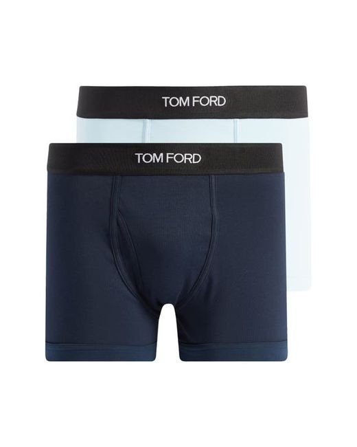 Tom Ford 2-Pack Cotton Jersey Boxer Briefs Artic Navy