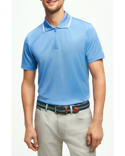 Brooks Brothers Tipped Piqué Performance Zip Golf Polo