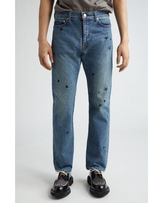Undercover Bug Embroidered Straight Leg Jeans