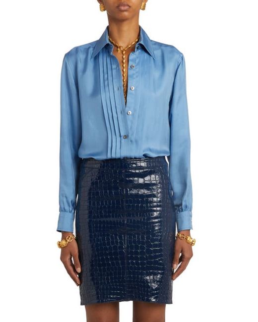 Tom Ford Pleated Twill Button-Up Shirt