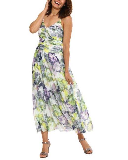 Maggy London Floral Print Ruched Sleeveless Sundress