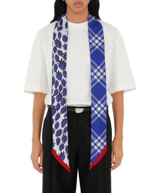 Burberry Reversible Print Silk Twilly Scarf