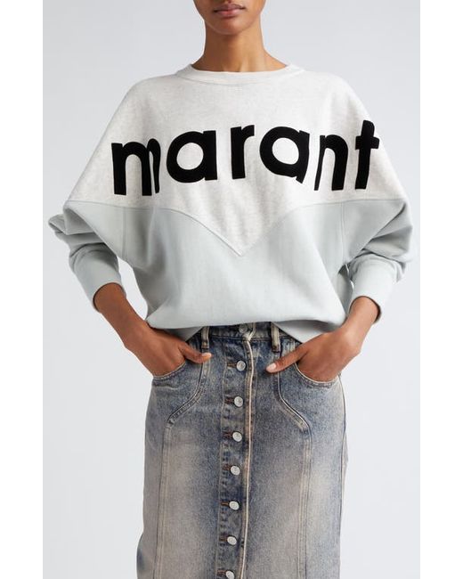 Isabel Marant Etoile Houston Colorblock Cotton Graphic Sweatshirt