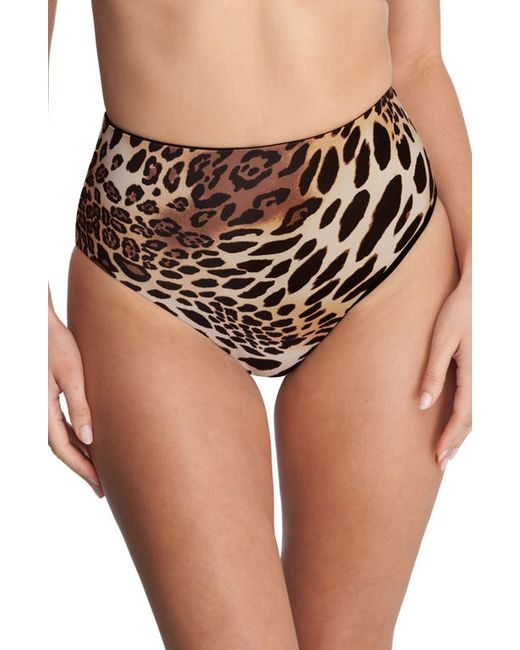 Natori Reversible High Waist Bikini Bottoms Luxe Leopard X-Large