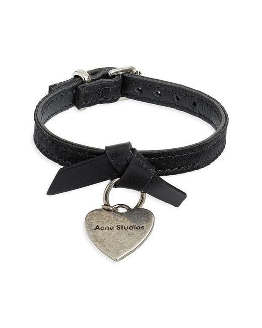 Acne Studios Musubi Faux Leather Heart Charm Bracelet