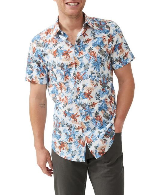 Rodd & Gunn Oyster Cove Floral Print Short Sleeve Cotton Button-Up Shirt