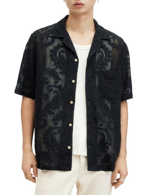 AllSaints Cerrito Relaxed Fit Lace Camp Shirt