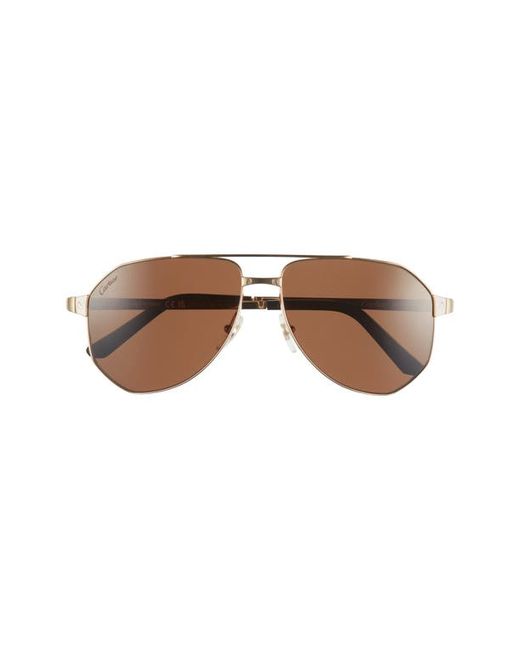Cartier 60mm Polarized Pilot Sunglasses