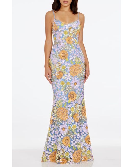 Dress the population Giovanna Floral Sequin Mermaid Gown