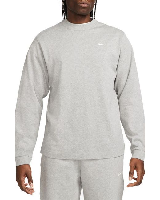 Nike Solo Swoosh Long Sleeve T-Shirt Dark Grey Heather/White