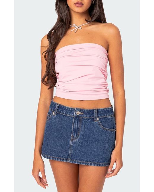 Edikted Isabella Ruched Strapless Tube Top