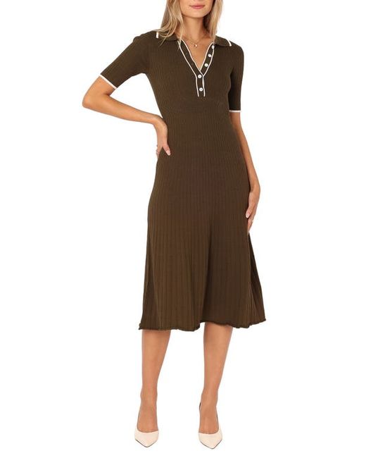Petal & Pup Diana Short Sleeve Rib Midi Dress