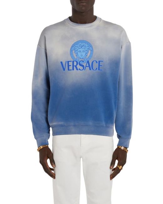 Versace Medusa Ombré Cotton Graphic Sweatshirt
