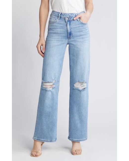 Hidden Jeans Ripped Crossover Straight Leg Jeans