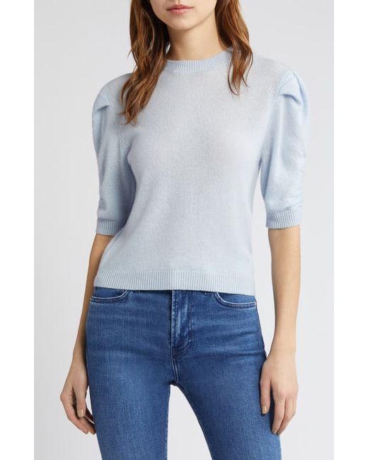 Frame Ruched Sleeve Recycled Cashmere Wool Sweater