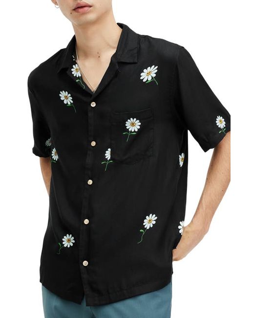 AllSaints Daisical Floral Relaxed Fit Camp Shirt