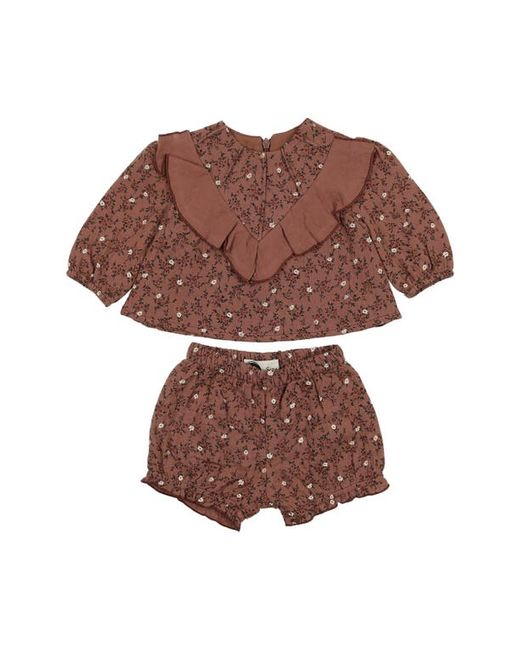 Manière Floral Ruffle Short Sleeve Top Bloomers Set