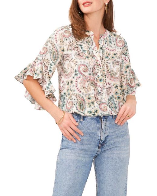 Vince Camuto Paisley Flutter Sleeve Georgette Top