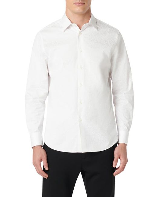 Bugatchi Julian Shaped Fit Floral Stretch Cotton Button-Up Shirt