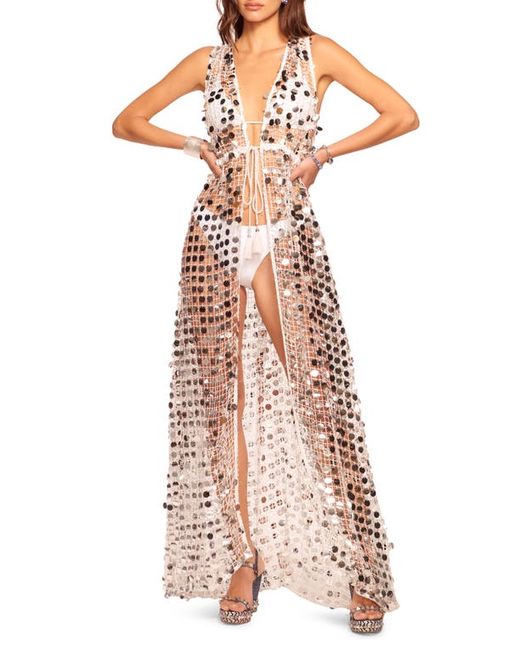 Ramy Brook Michaela Sequin Sheer Cover-Up Maxi Dress