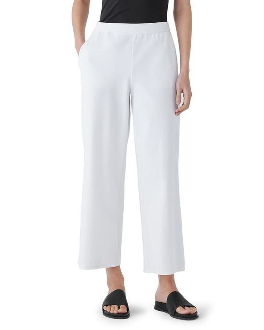 Eileen Fisher Ankle Organic Cotton Blend Ponte Wide Leg Pants